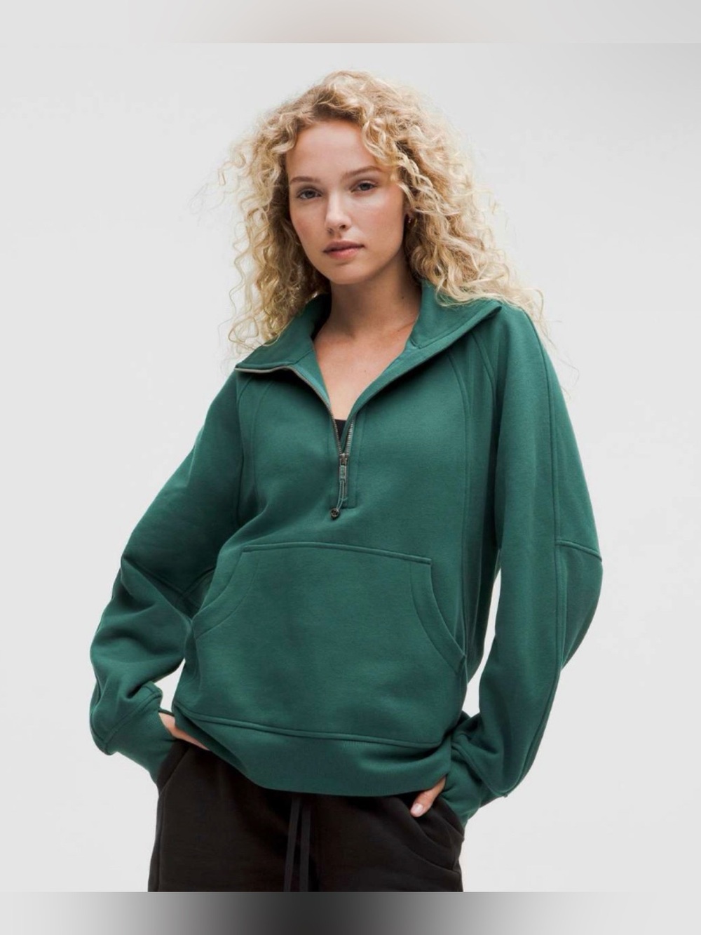 NWT Lululemon Scuba Oversized Funnel-Neck Half Zip *Long • Storm Teal • XS/S